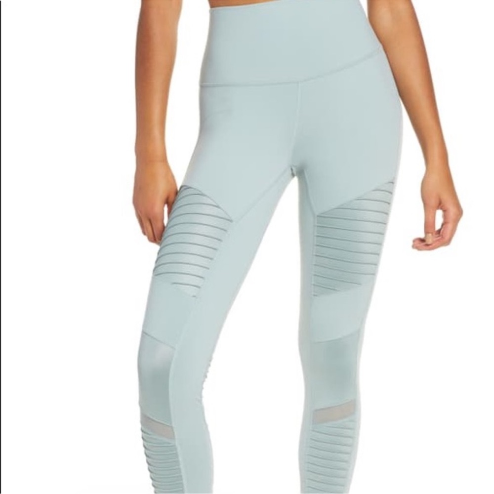 Alo Yoga High-Waist Moto Legging Gently Worn Size M Aquamarine Color